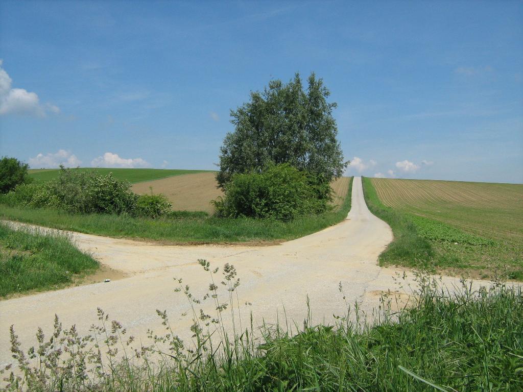 vier Wege-Kreuzung